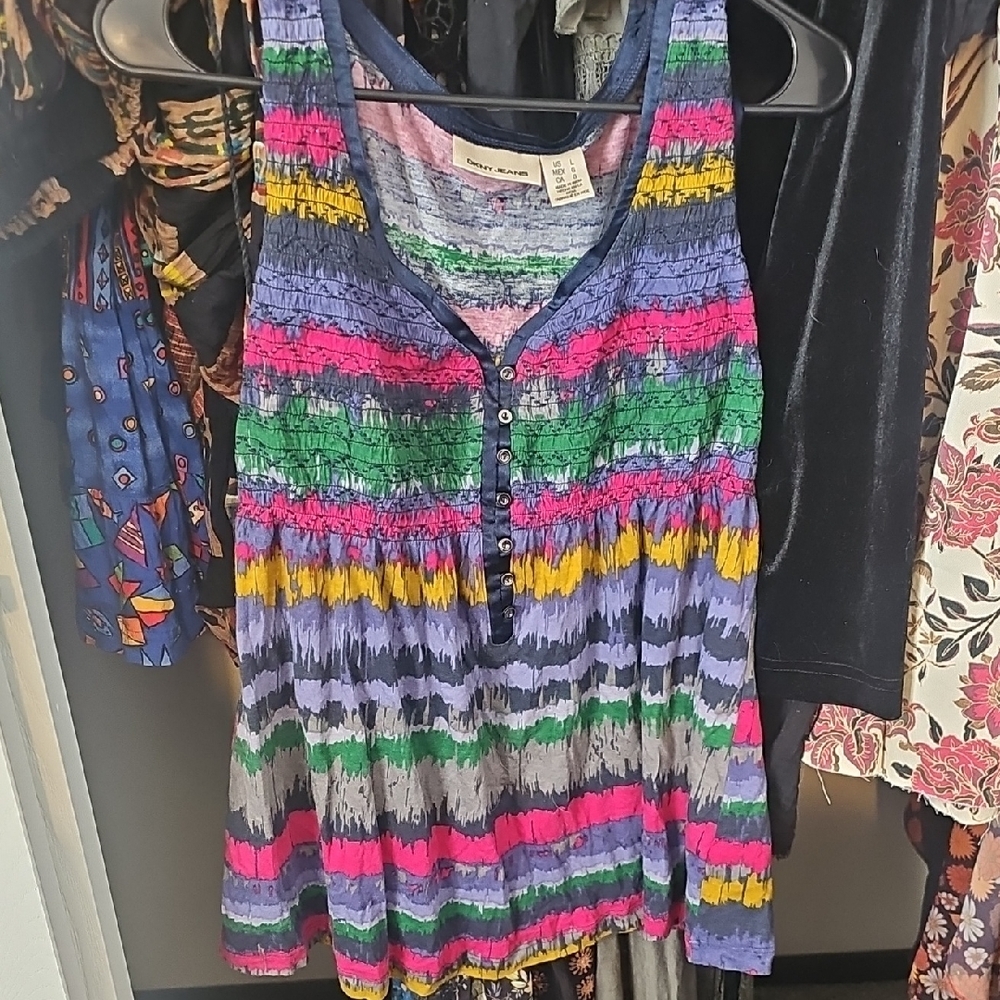 DKNY Jeans Colorful Striped Top